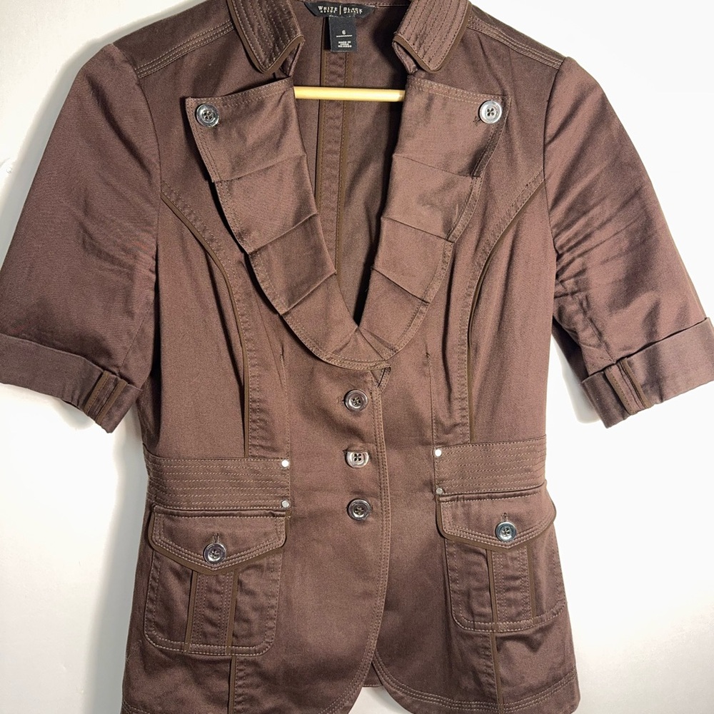 White House Black Market Brown Short Sleeve Blazer